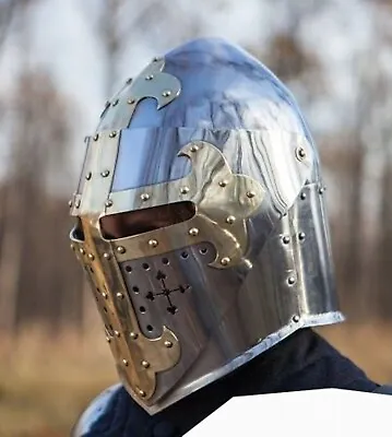 Medieval Basscinet Knight Helmet 16 Gauge Armour Buhurt Battle Reproduction • $129