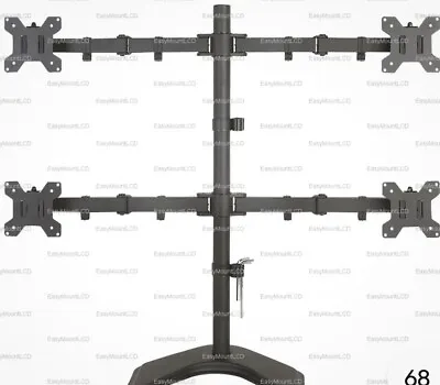 EZM Basic Quad 4 LCD LED Monitor Mount Stand Free Standing Up To 27  • $49.99