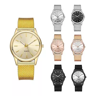 Geneva Luxury Women Men Girls Gold Silver Black Alloy Analogue Watch Wrist Mesh • £3.99