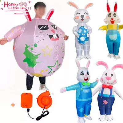 Adult Inflatable Rabbit Costume Blow Up Suit Easter Bunny Party Fancy Dress • £24.73
