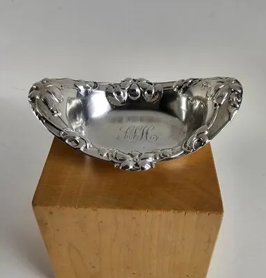 Vtg Antique Alvin 2300 Sterling Silver Nut Dish Bowl Floral Repousse • $40