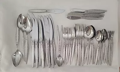 53 Pcs Venetia Oneida Community Mid Century Venetia Stainless Flatware • $169.99