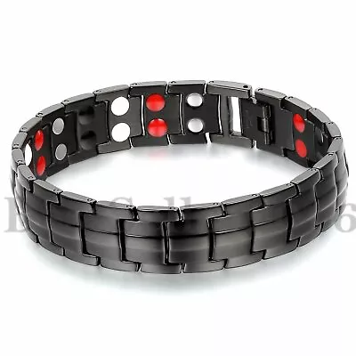 Men Women Double Magnet Wide Magnetic Therapy Bracelet Pain Relief For Arthritis • $16.99