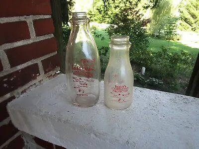 Vintage Lot Of 2 Isalys Dairy Milk Bottles Youngstown Oh Pittsburgh Pa  • $24.99