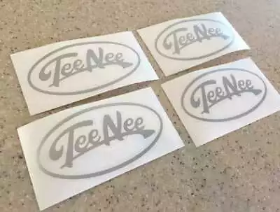 Tee Nee Vintage Boat Trailer Decals 4-pak Silver Free Ship + Fish Decal • $12