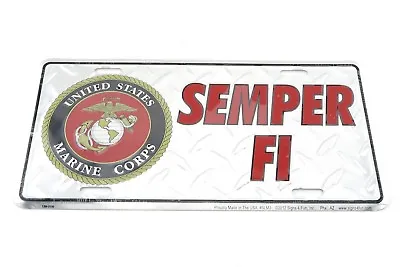 Marine Corps USMC Semper Fi Diamond Metal License Plate Sign Tag • $9.99