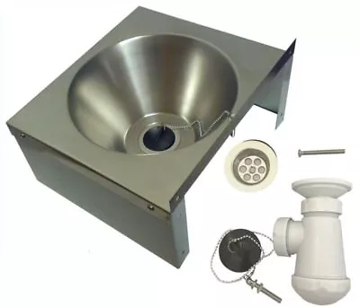 NO TAP HOLES Stainless Steel HAND WASH BASIN Sink With Waste And Plug • £52.99