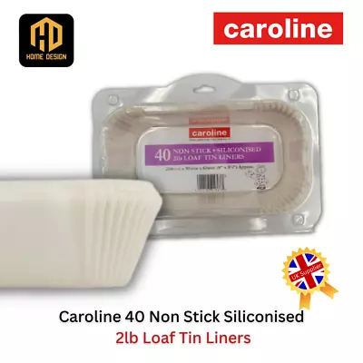 £9.99 • Buy Caroline 40 Non Stick Siliconised 2lb Loaf Tin Liners