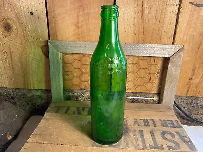 Vintage Clicquot Club Embossed 10  Green Glass Beverages Soda Bottle • $2.99