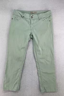 Elle Womens Size 10 Light Green Mid Rise Crop Denim Jeans • $11.66