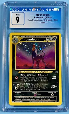 $214.99 • Buy Pokémon Houndoom Holo 8/64 Neo Revelation Unlimited - CGC 9 MINT - PERFECT SWIRL