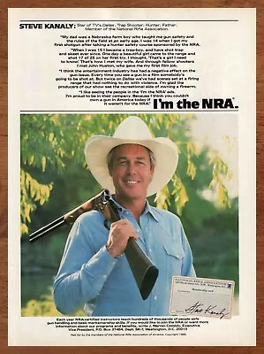 1987 NRA Steve Kanaly Vintage Print Ad/Poster 80s TV Dallas Gun Art Décor Retro • £14.47