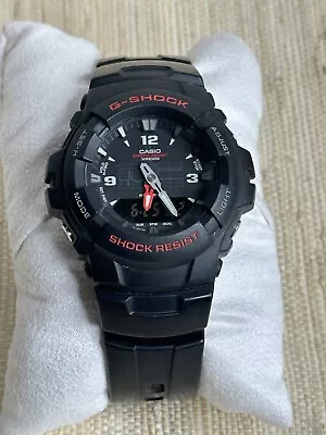 Men's Casio G-Shock G-100 (5158) Black Resin Digital Analog Quartz Watch • $45