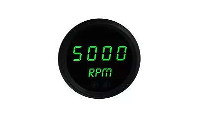 2 1/16  Digital Tachometer Green LED Gauge Black Bezel Made In The USA • $61.56