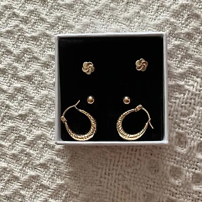 3 Pairs Of Childrens 9ct Gold Earrings • £60