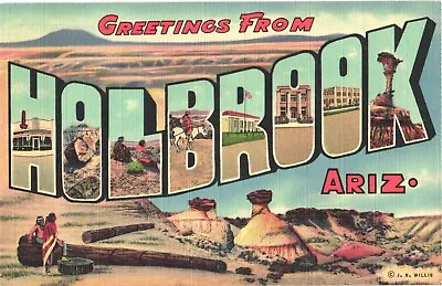 Indian Village Advent Railroad Greetings From Holbrook Arizona Postcard • $6.40