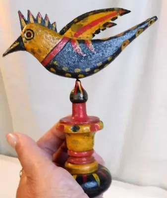 PA FOLK ART~ H. MITCHNER Hand Carved & Painted FOLK ART BIRD~SIGNED • $159