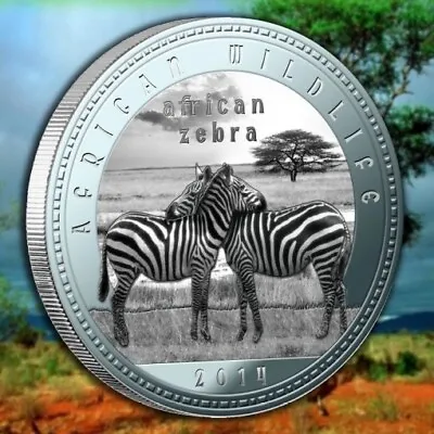 Zambia 1000 Kwacha 2014 UNC Zebra Africa Wildlife Silver Plated Coin • $6.90