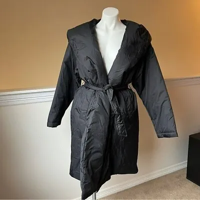 $79 • Buy Zara Hooded Padded Coat Black | 8073/626