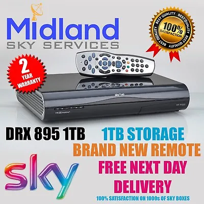 Sky Plus+ HD AMSTRAD 1.5TB Receiver Recorder Sky Box DRX895 And Remote • £54.99