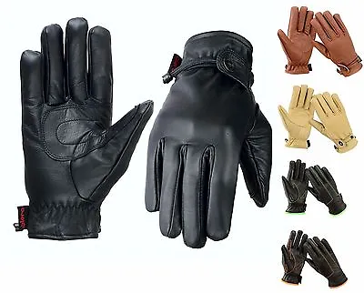 EVO All Weather Leather Gloves Motorbike Driving Thermal Casual Wheelchair   • £10.99