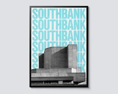 National Theatre Southbank London Portrait Modern Graphic Photographic Wall • £23
