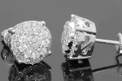 10k White Gold 1.15 Carat Mens/womens 10mm Real Genuine Diamonds Earring Studs • $460