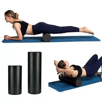 Foam Roller High Density Yoga Muscle Back Pain Trigger Yoga Column Black U0R0 • $19.79