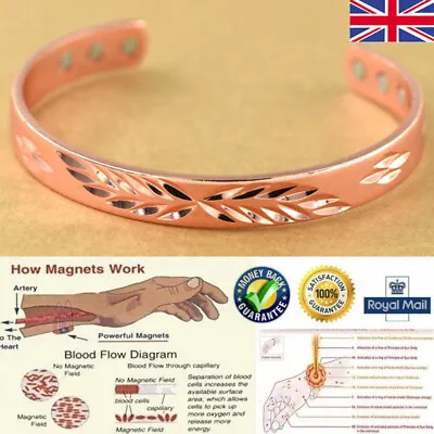 £5.99 • Buy Premium Magnetic Pure Copper /rose Gold Torque Bangle/bracelet Arthritis Relief
