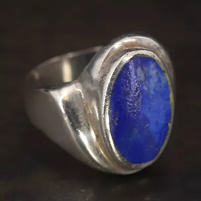 VTG Sterling Silver - INDIA Lapis Lazuli Inlay Ring Size 7.5 - 4.5g • $3.94