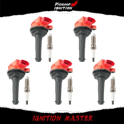 5 Ignition Coil+Spark Plug Pack For Volvo C30 S40 S60 V50 V70 C30 2.4/2.5L UF517 • $80.56