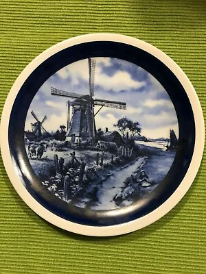 Vintage Ter Steege BV Delft Blauw 7 1/2  Hand Decorated Blue White PLATE HOLLAND • $12.50