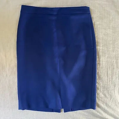 J. Crew No 2 Pencil Skirt In Double Serge Wool Blue Lined Size 6 • $28.50