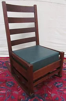 Arts & Crafts Mission Oak Antique Chair Nursing Rocker Signed Stickley • $1575