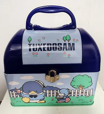 Vintage 1993 Sanrio Tuxedo Sam Metal Lunchbox Purse Storage Box • $64.99