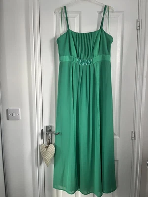 £9.99 • Buy Klass Green Floor Length Ball Gown With Shawl Dress Size 12