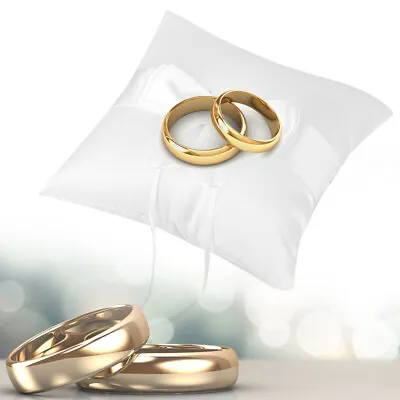 Practical Satin Bowknot Ring Bearer Pillow Rack Wedding Ring Pillows 15x15cm FE • £6.54