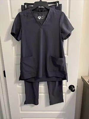 Adar Scrub Set Womens M Gray Top And Pants Medical Nursing • $17