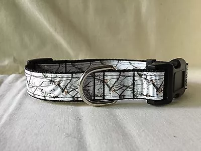 White Snow Camo Ribbon Dog Collar 1 Adjustable Mossy Oak Camo • $20