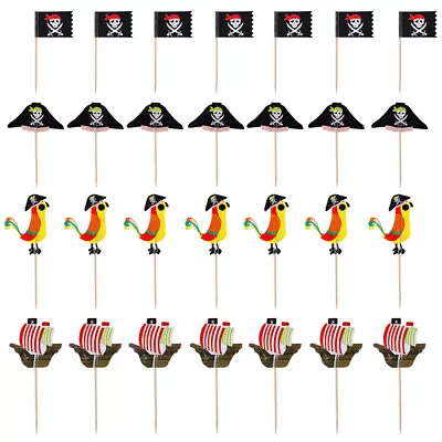 80PCS Pirate Party Decorations Baby Shower Cupcake Toppers Cake Picks • $15.72