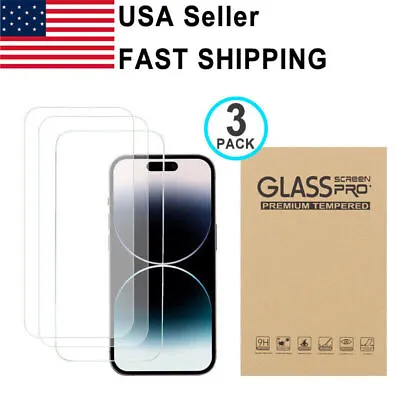 3PCS Tempered Glass IPhone 6 6S 7 8 7+ 8+ SE X XR XS MAX 11 12 13 14 15 Pro Max • $3.29