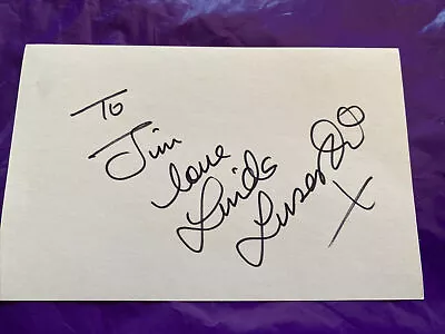 Linda Lusardi Autographed Postcard Model Emmerdale Dedicated • £3