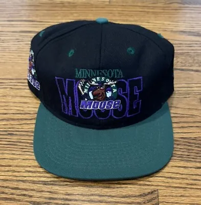 Minnesota Moose Vintage 90s #1 Wool Acrylic Minor League Hockey Snapback Hat Cap • $68.99