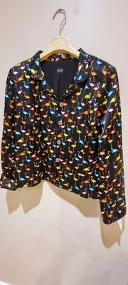 Womens Jacket Caroline Charles Multicoloured Size 14 Silk Optional Belt • £40