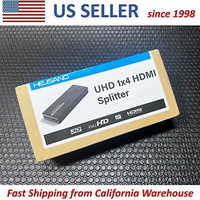 UHD 1x4 HDMI Splitter 3D HD 4K 1080P 4-Port Repeater Amplifier 1 In 4 Out  NEW • $8.99