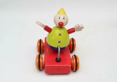 £6 • Buy JANOD Wooden Toy Shaking Clown On Offset Wheels Children Toy