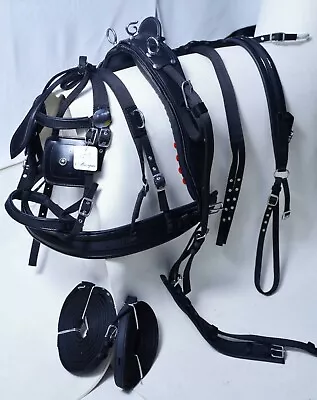 Nylon Horse Driving Cart Harness Set  Black Colour Webbing Harness All Sizes • £79.99