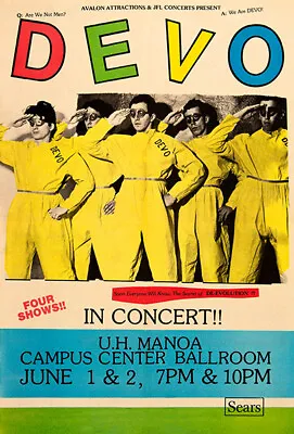 $9.99 • Buy DEVO - 1979 - Honolulu HI - Concert Poster