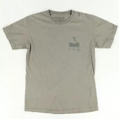 $9.74 • Buy Mountain Life Vail CO Hiking Climbing Solid T-Shirt Green Men's M