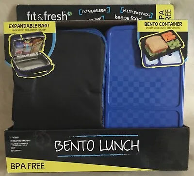 Bento Lunch Box Bag Set Safe Microwave Container W/ Multiple Ice Packs  BPA FREE • $7.99